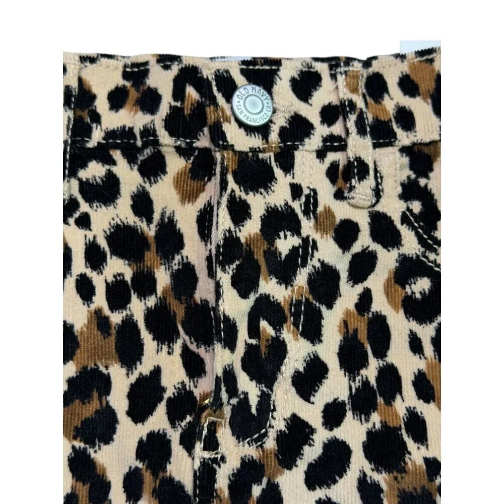Old Navy Girls Leopard Corduroy Mini Skirt High Rise L (10–12) NWT
